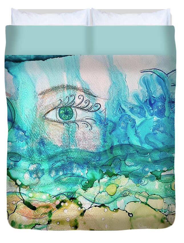 Insight Duvet Cover featuring the painting Insight by Shelley Myers