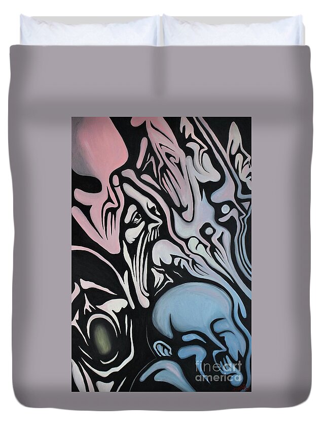 Tmad Duvet Cover featuring the painting Intensity by Michael TMAD Finney