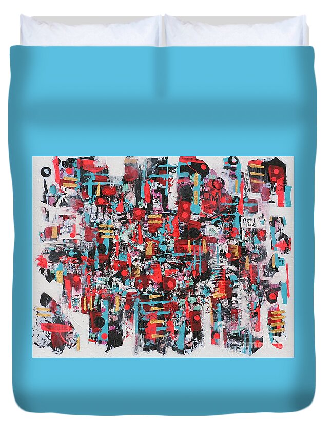 Exciting Abstract Duvet Cover featuring the painting Intermezzo by Jean Clarke