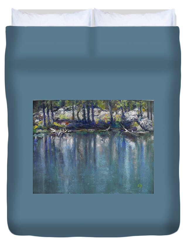 High Country Duvet Cover featuring the pastel Into the High Country by Sandra Lee Scott