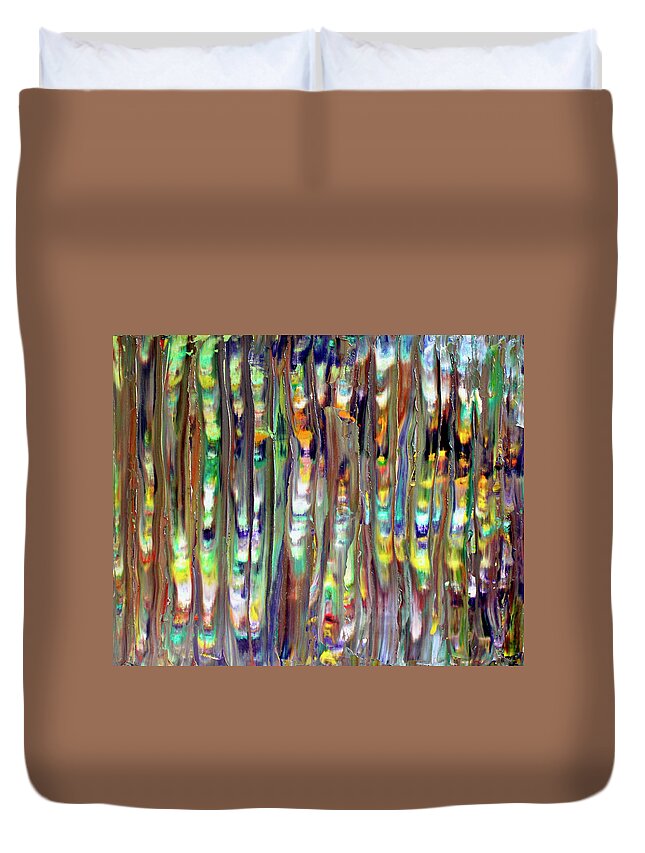 Woods Duvet Cover featuring the painting Into the Woods 2 by Teresa Moerer