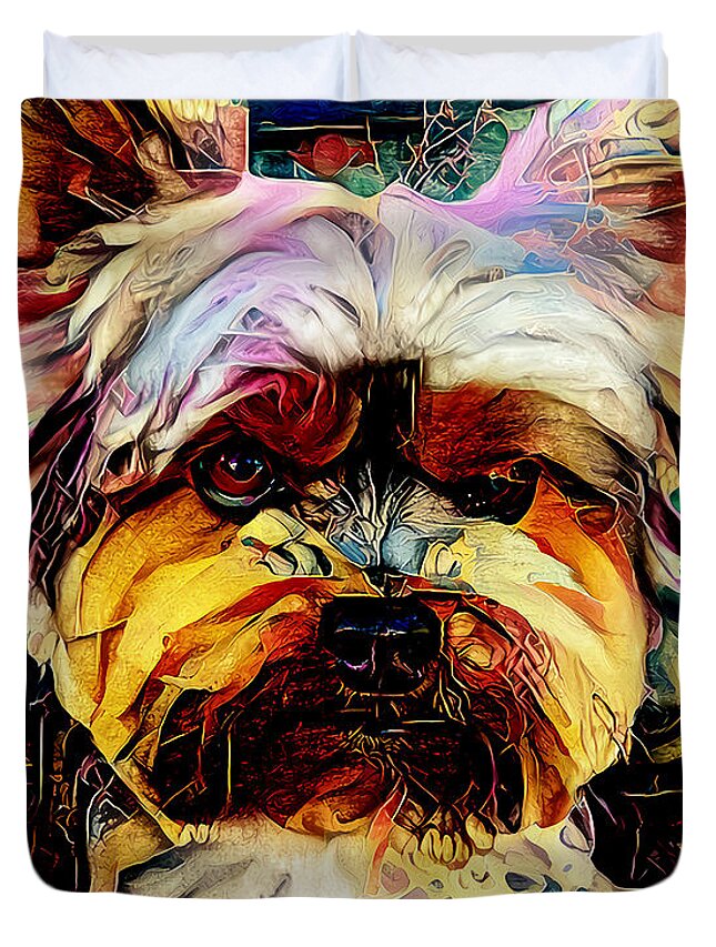 Wingsdomain Duvet Cover featuring the photograph Introducing Alexander The Great Magician Yorkshire Terrier Dog 20210916 by Wingsdomain Art and Photography