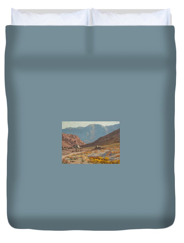 Landscape Paintings Duvet Cover featuring the painting Inyo Mountains1 by James H Toenjes