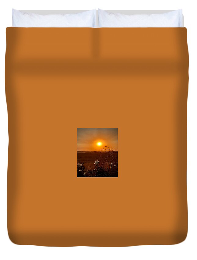 Iphonography Duvet Cover featuring the photograph iPhonography Sunset 1 by Julie Powell