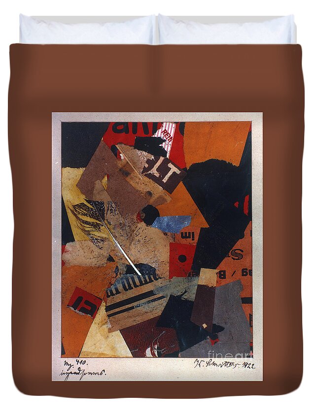 1922 Duvet Cover featuring the painting Irgendsowas by Kurt Schwitters