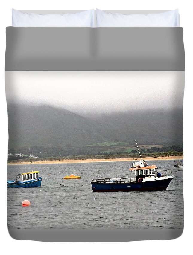 Boats Duvet Cover featuring the photograph Irish fishing boats by Stephanie Moore