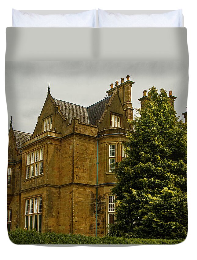Ireland Duvet Cover featuring the photograph Irish Manor House by Edward Shmunes