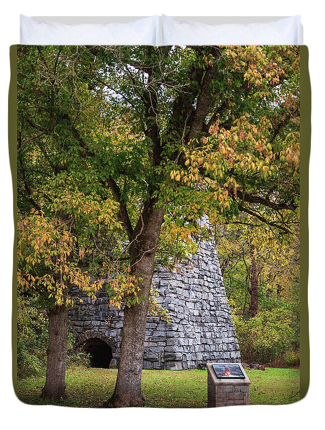 Structure Duvet Cover featuring the photograph Iron Furnace by Grant Twiss