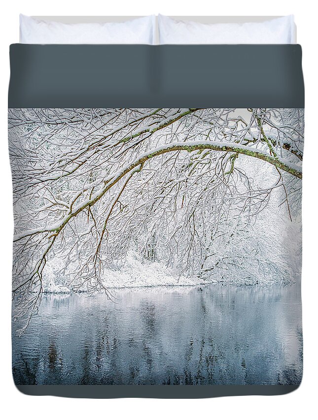 New Hampshire Duvet Cover featuring the photograph Isinglass Winter by Jeff Sinon