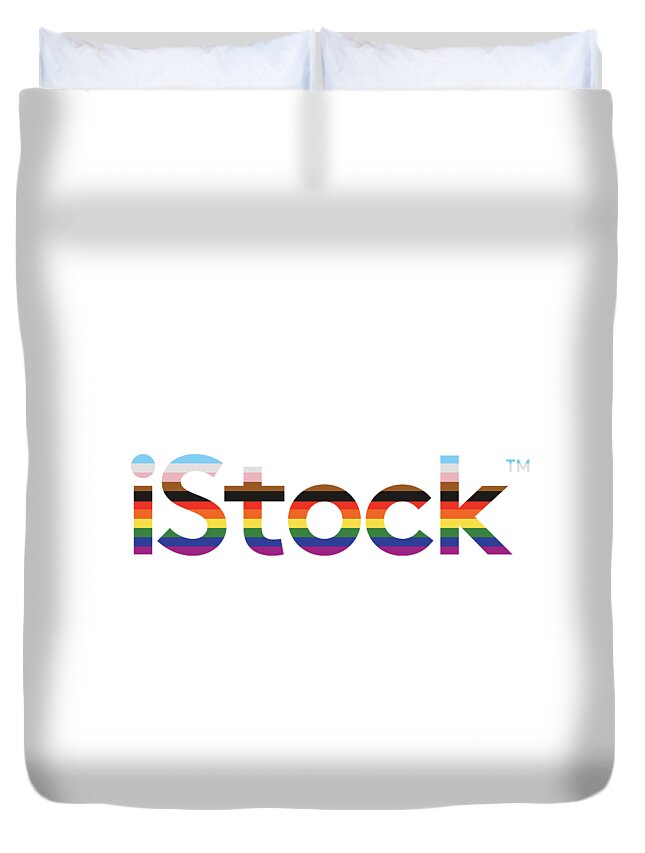 Istock Duvet Cover featuring the digital art iStock Logo Pride by Getty Images