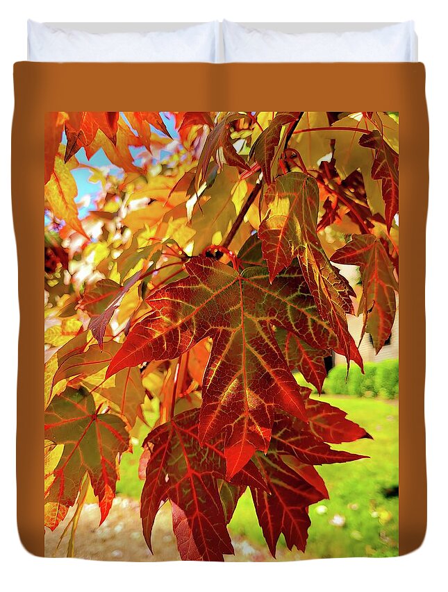 Leaves Duvet Cover featuring the photograph It Is Time by Roberta Byram