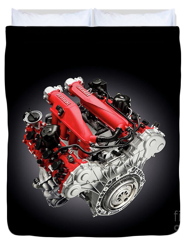Italian legendary exclusive engine V8 F154 BB Ferrari California T Duvet  Cover by Vladyslav Shapovalenko - Fine Art America