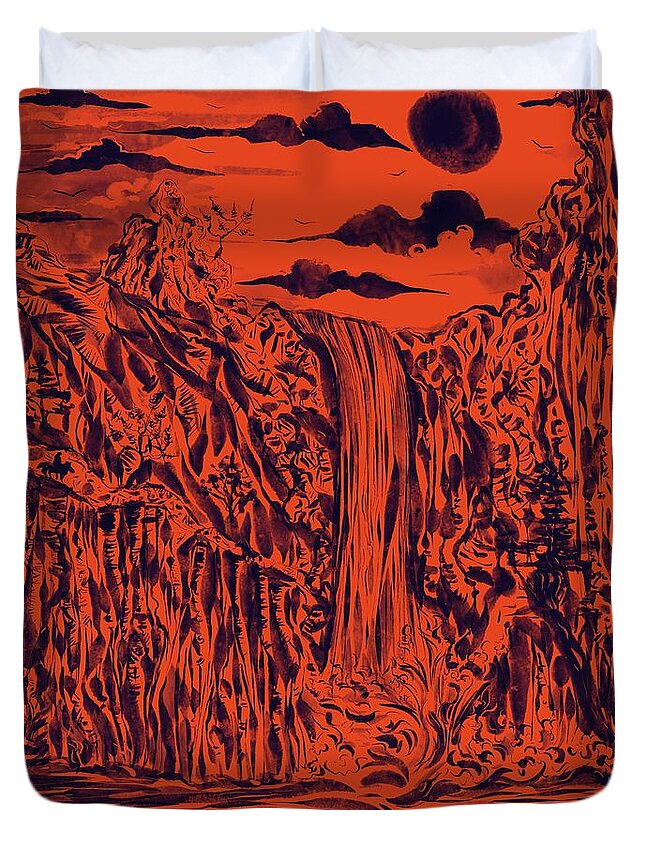 Landscape Duvet Cover featuring the digital art Iteration by Angela Weddle
