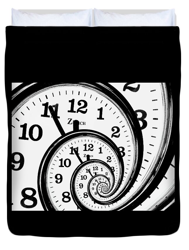 Time Duvet Cover featuring the digital art It's About Time by Dave Lee