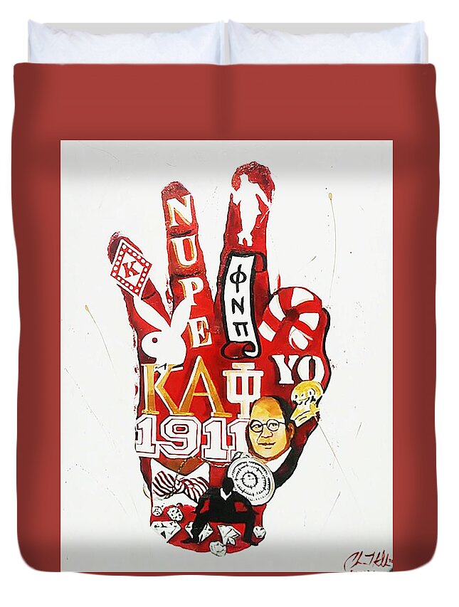 Kappa Duvet Cover featuring the painting j5 by Femme Blaicasso