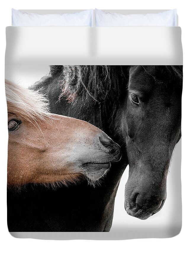Photographs Duvet Cover featuring the photograph J'adore - Horse Art by Lisa Saint