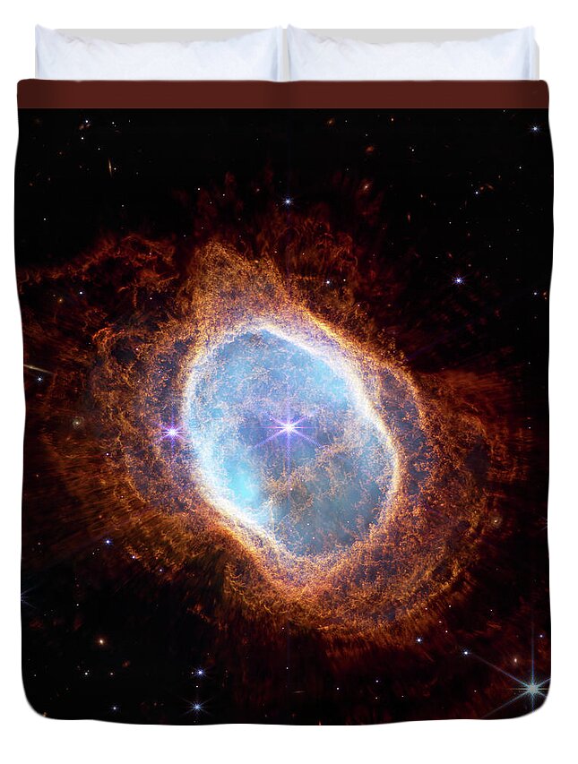 James Webb Telescope Duvet Cover featuring the photograph James Webb Telescope - Southern Ring Nebula by Adam Romanowicz
