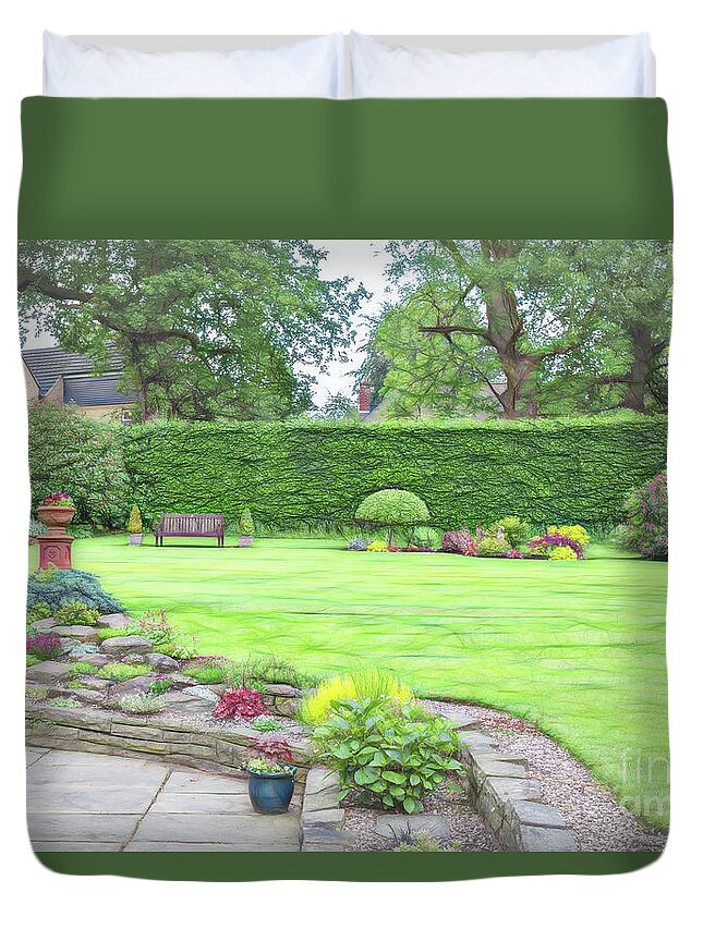Garden Duvet Cover featuring the photograph Janet's Garden 4 by Elaine Teague