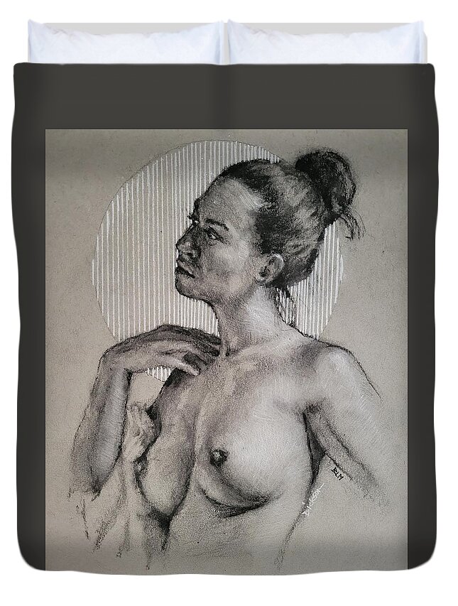  Duvet Cover featuring the painting January by Jeff Dickson
