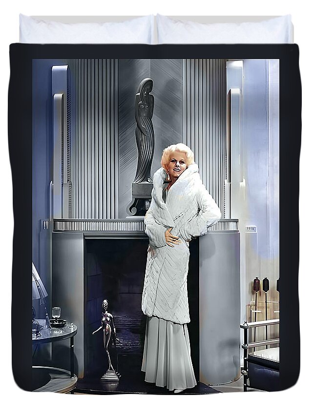 Jean Harlow 1931 Duvet Cover featuring the digital art Jean Harlow 1931 by Chuck Staley
