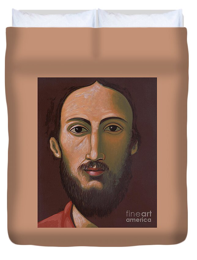Jesus After Jose Ribera Duvet Cover featuring the painting Jesus after Jose Ribera 321  by William Hart McNichols