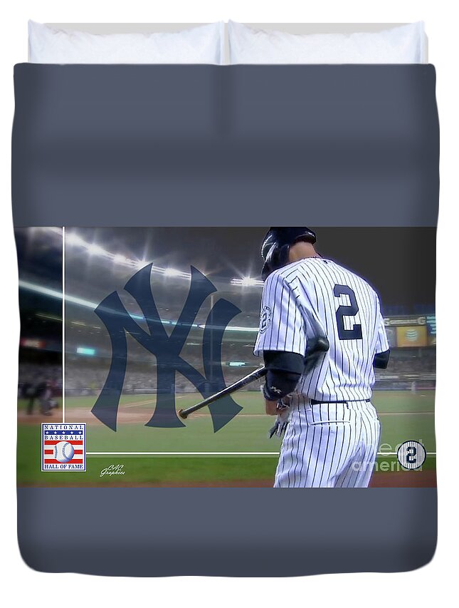 Baseball Duvet Cover featuring the digital art The Captain by CAC Graphics