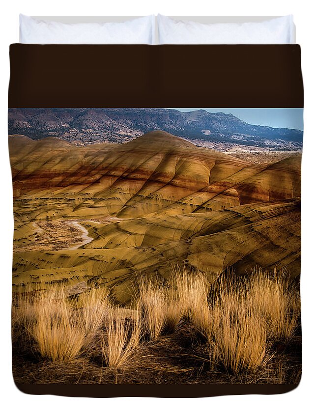 John Day Fossil Beds Duvet Cover featuring the photograph John Day National Monument 3 by Sally Bauer