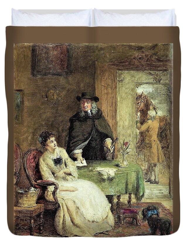 William Powell Frith Duvet Cover featuring the painting Jonathan Swift and Vanessa - Digital Remastered Edition by William Powell Frith