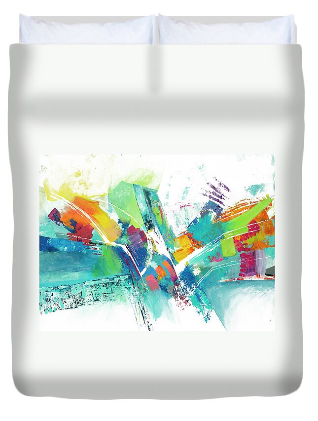 Joy Duvet Cover featuring the painting Joy by Linda Bailey