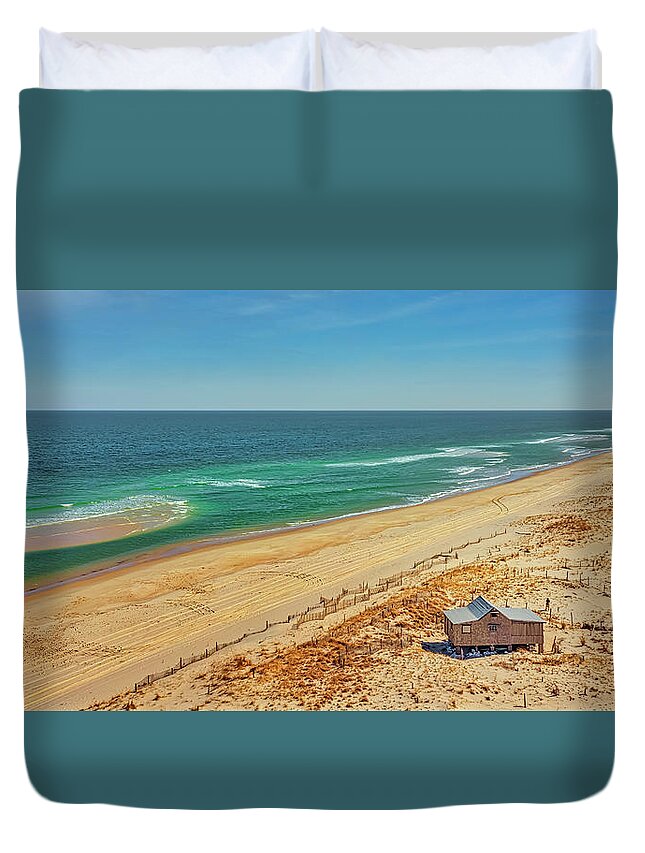 Judge's Shack Duvet Cover featuring the photograph Judges Shack New Jersey Shore by Susan Candelario