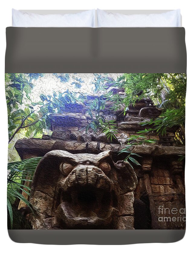 Jungle Duvet Cover featuring the painting Jungle by Hank Gray