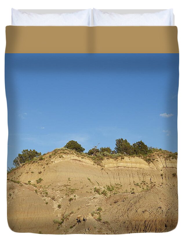 Clay Butte Duvet Cover featuring the photograph Juniper Tree Hill by Amanda R Wright
