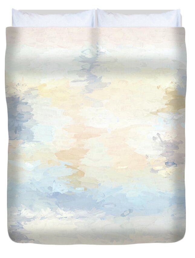 Abstract Duvet Cover featuring the digital art Just a Little Bit by Alison Frank