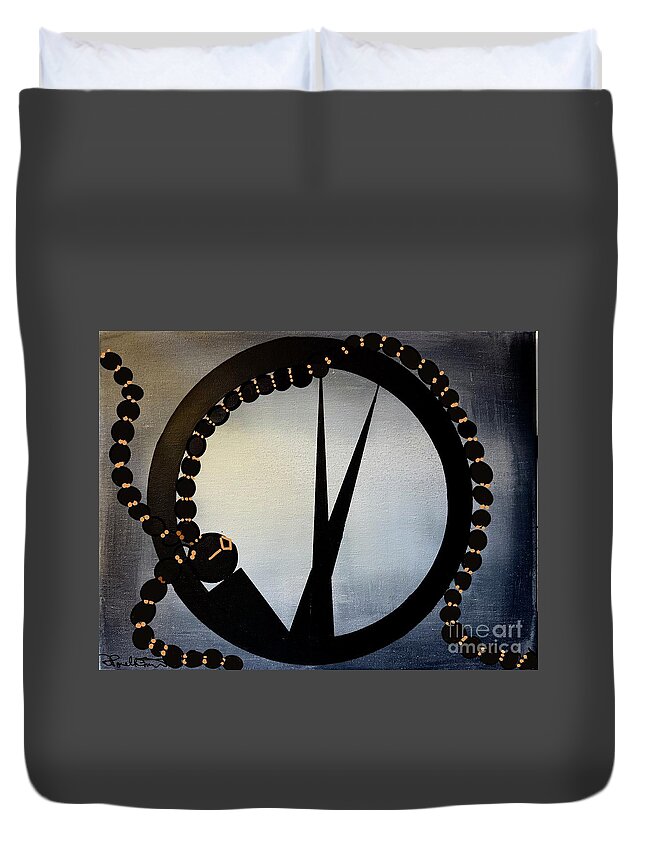Black Art Duvet Cover featuring the painting Just Chillin by D Powell-Smith