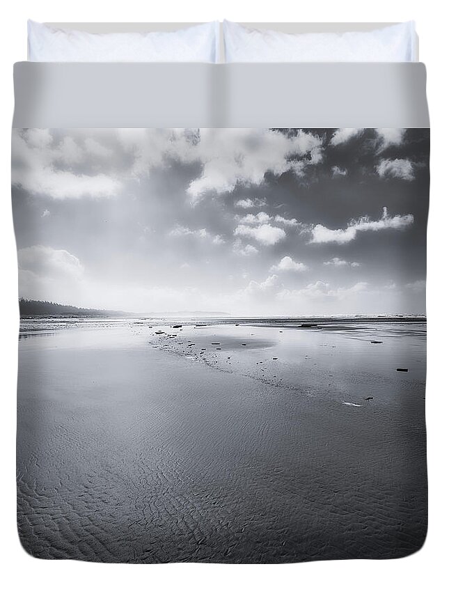 Tofino Duvet Cover featuring the photograph Just Me and the Sea by Allan Van Gasbeck