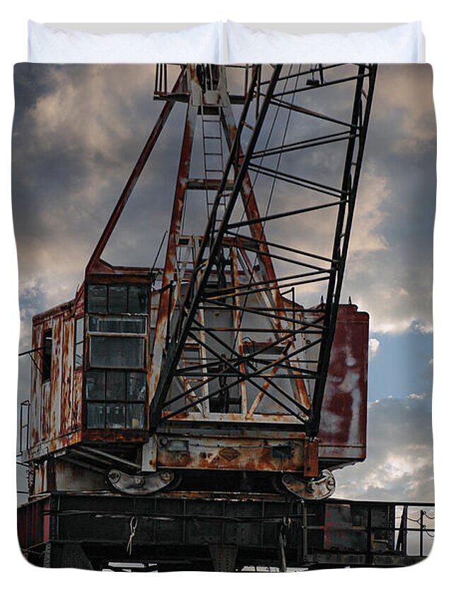 Crane Duvet Cover featuring the photograph Just Needs Some WD40 by Dale Powell