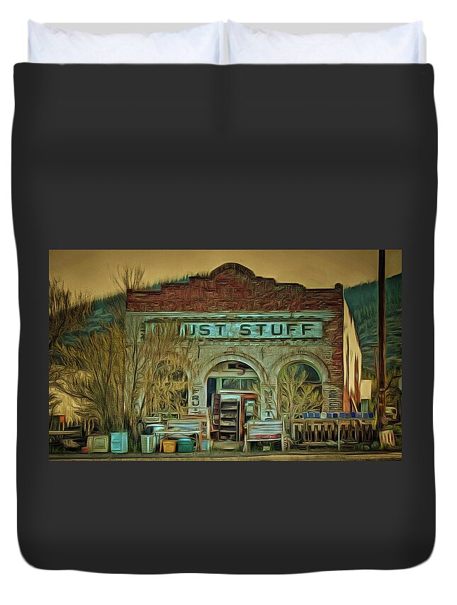 Oregon Duvet Cover featuring the photograph Just Stuff by Thom Zehrfeld