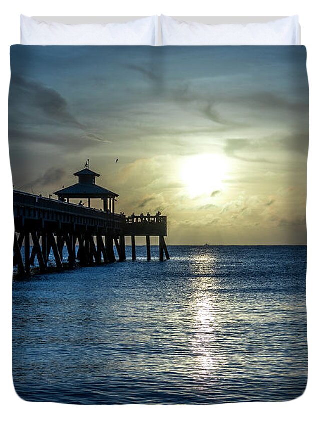 Deerfield Beach Duvet Cover featuring the photograph Just Sunrise by Blair Damson