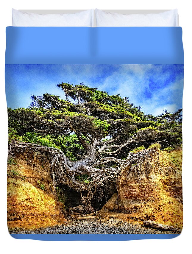 Kalaloch Tree Of Life Duvet Cover featuring the photograph Kalaloch Tree of Life by Carolyn Derstine