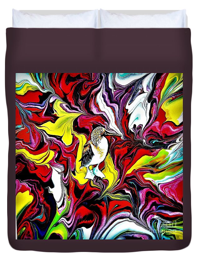 Abstract Duvet Cover featuring the painting Wonderland by Dmitri Ivnitski