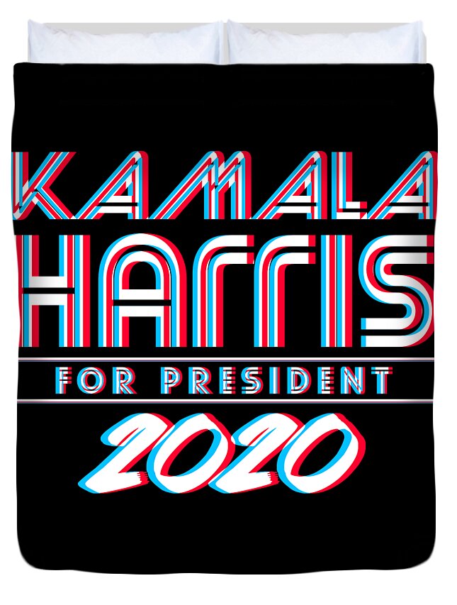 Election Duvet Cover featuring the digital art Kamala Harris For President 2020 3D by Flippin Sweet Gear