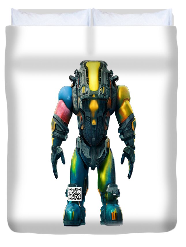 Action Figures Duvet Cover featuring the digital art Kantag by Rafael Salazar