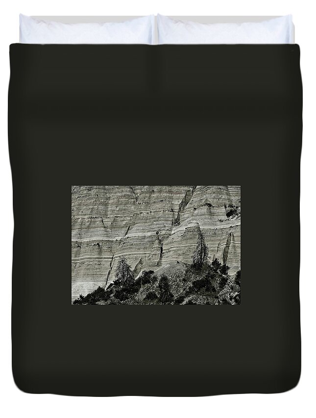 Tent Rocks Duvet Cover featuring the photograph Kasha-Katuwe Tent Rocks National Monument 4bw by Steven Ralser