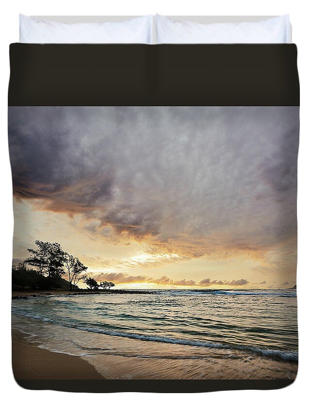 Nature Duvet Cover featuring the photograph Kauai Sunrise Cloud Formation by Jon Glaser