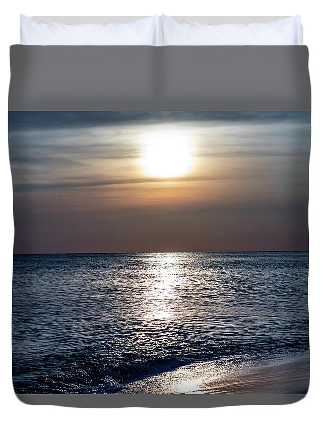 Sunset Duvet Cover featuring the photograph Keep The Faith by Debra Forand