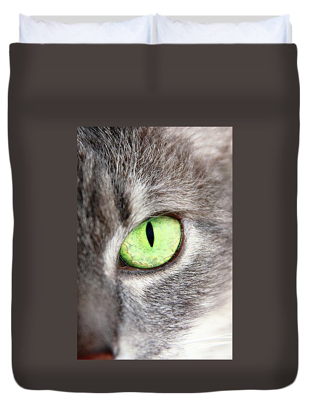 Cat Duvet Cover featuring the photograph Keeping An Eye On You by Lens Art Photography By Larry Trager