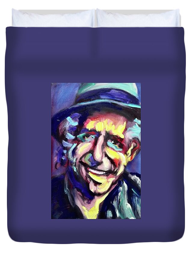 Painting Duvet Cover featuring the painting Keith by Les Leffingwell