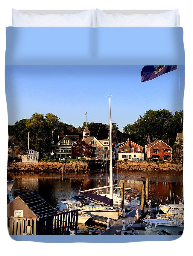 Maine Duvet Cover featuring the photograph Kennebunkport Harbor by Lennie Malvone