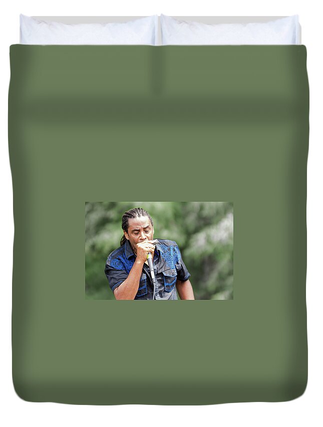 Music Duvet Cover featuring the photograph Kenny Neal-2 by John Kirkland