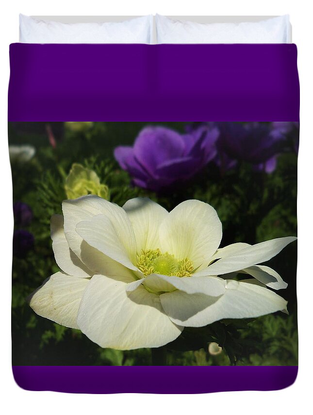 Windflowers Duvet Cover featuring the digital art King Windflowers by Pamela Smale Williams